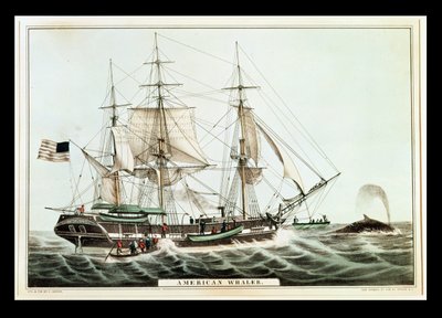 American Whaler, engraved by Nathaniel Currier by American School